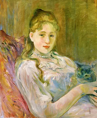 Young Girl with Cat Berthe Morisot